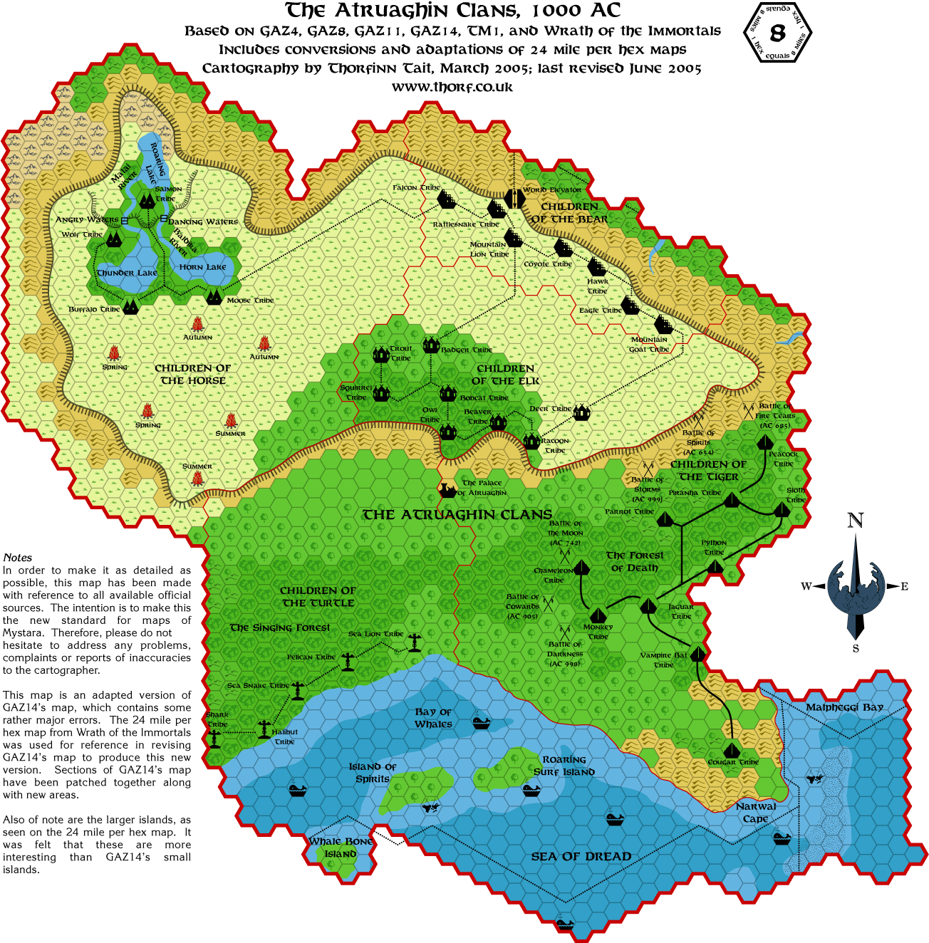 Atruaghin Clans, 8 miles per hex, Jun 2005