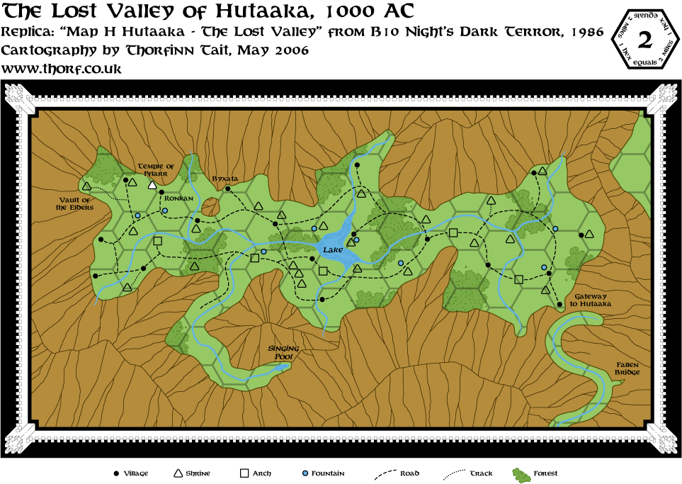 B10 Lost Valley of Hutaaka, 2 miles per hex, May 2006