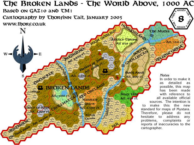 Broken Lands, 8 miles per hex, Feb 2005