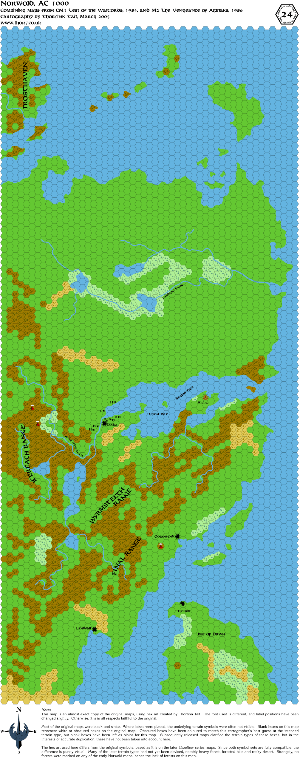 CM1 and M2 Norwold, 24 miles per hex, Mar 2005