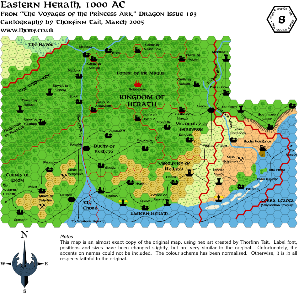 Dragon 183 Eastern Herath, 8 miles per hex, Apr 2005