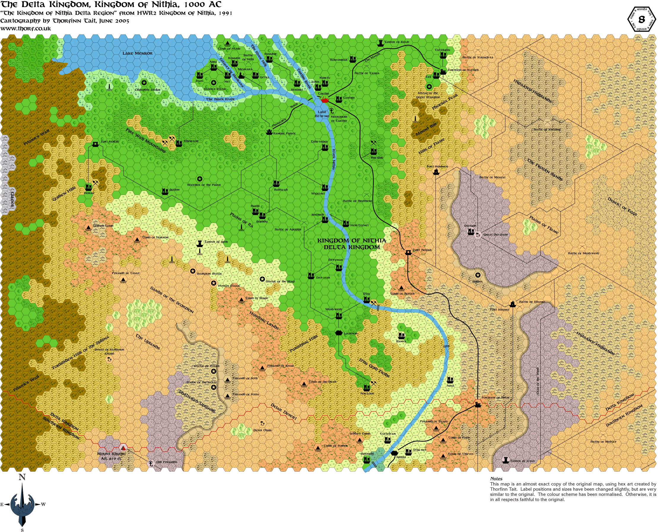 HWR2 Nithia Delta Region, 8 miles per hex, Jun 2005