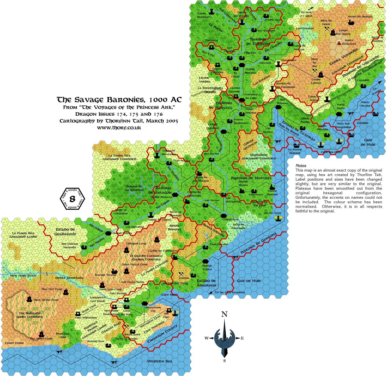 Savage Baronies, 8 miles per hex, Mar 2005