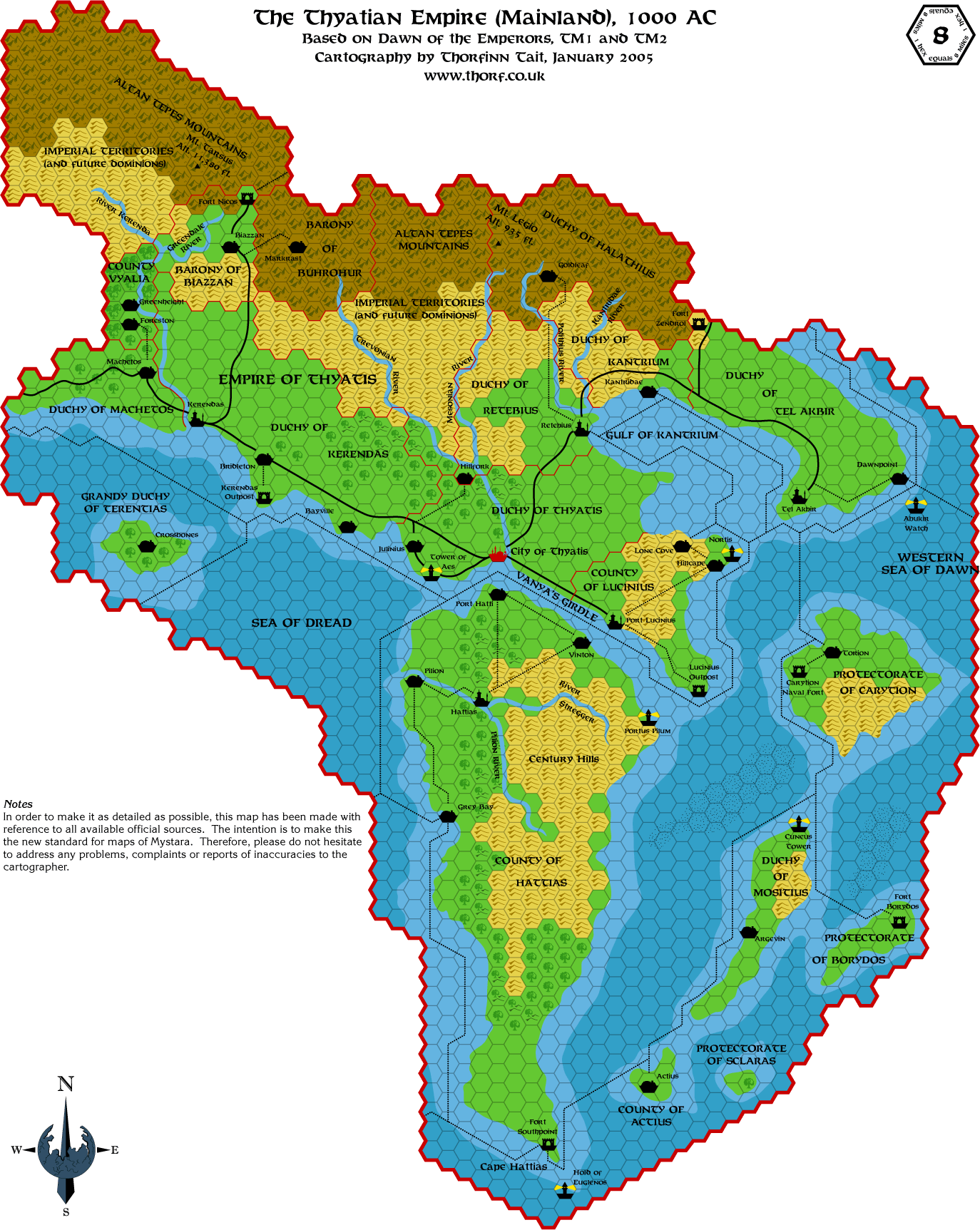 Thyatis, 8 miles per hex, Mar 2005