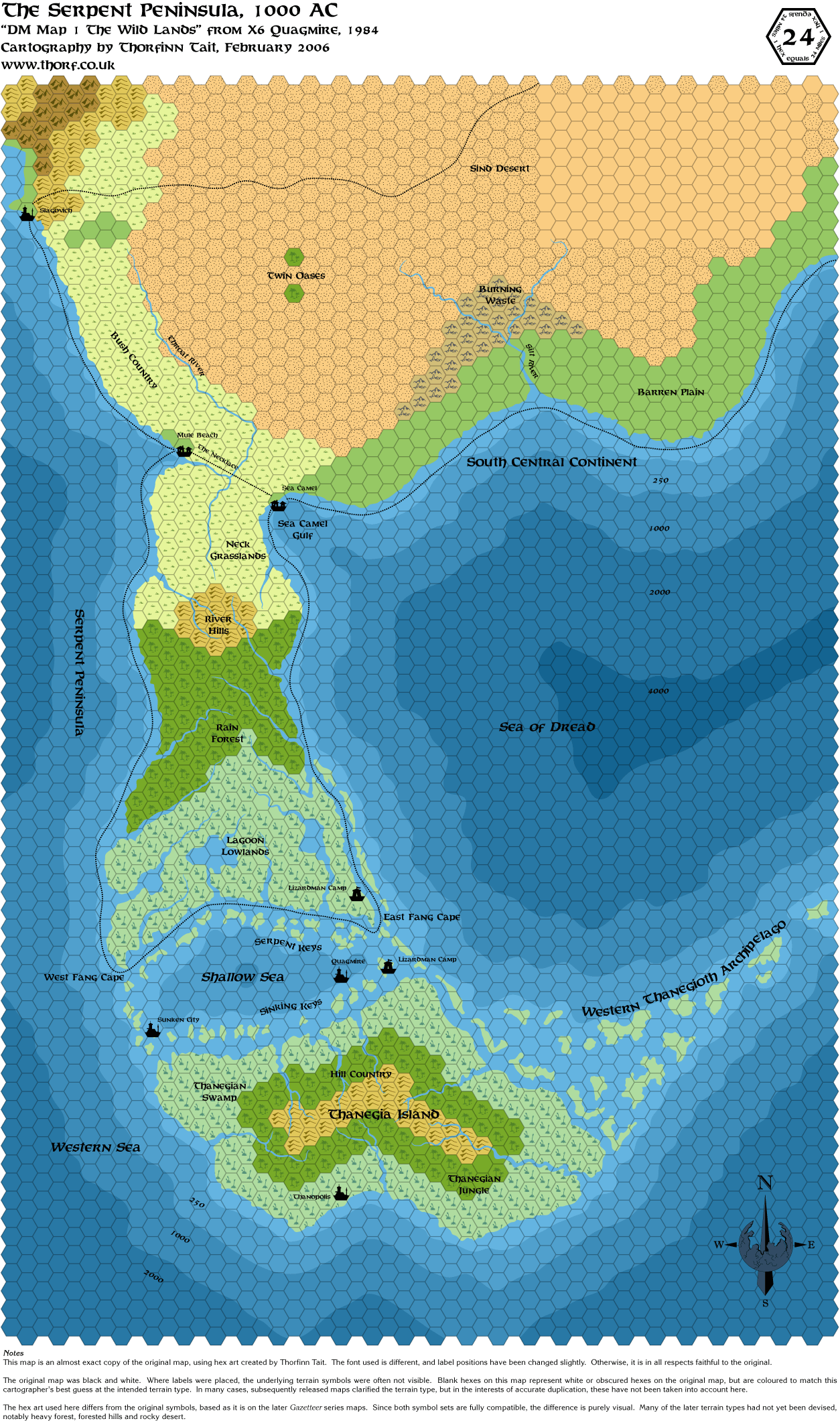 X6 Wild Lands, 24 miles per hex, Feb 2006