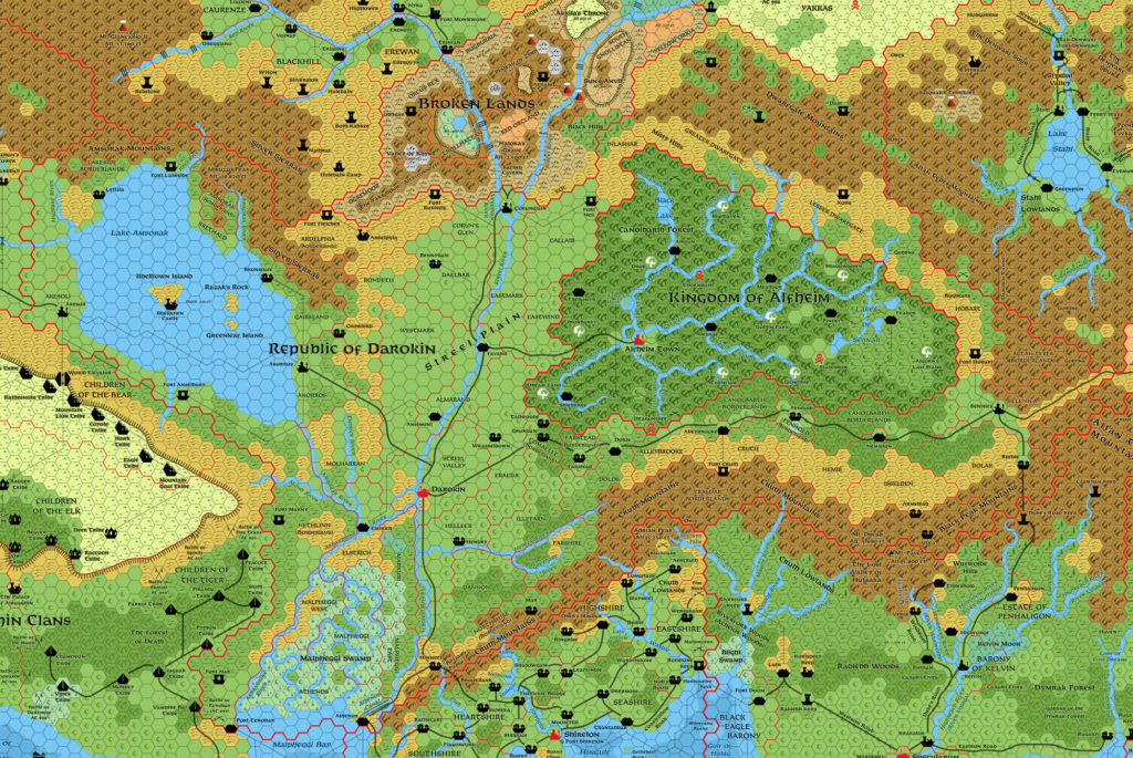 Darokin, 8 miles per hex