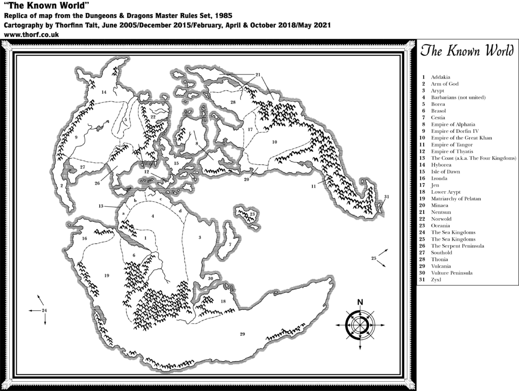 Replica of Master Set map of the Outer World