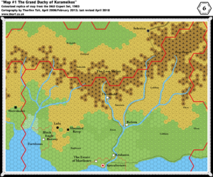 Expert Set (1983) Karameikos, 6 mi/hex | Atlas of Mystara