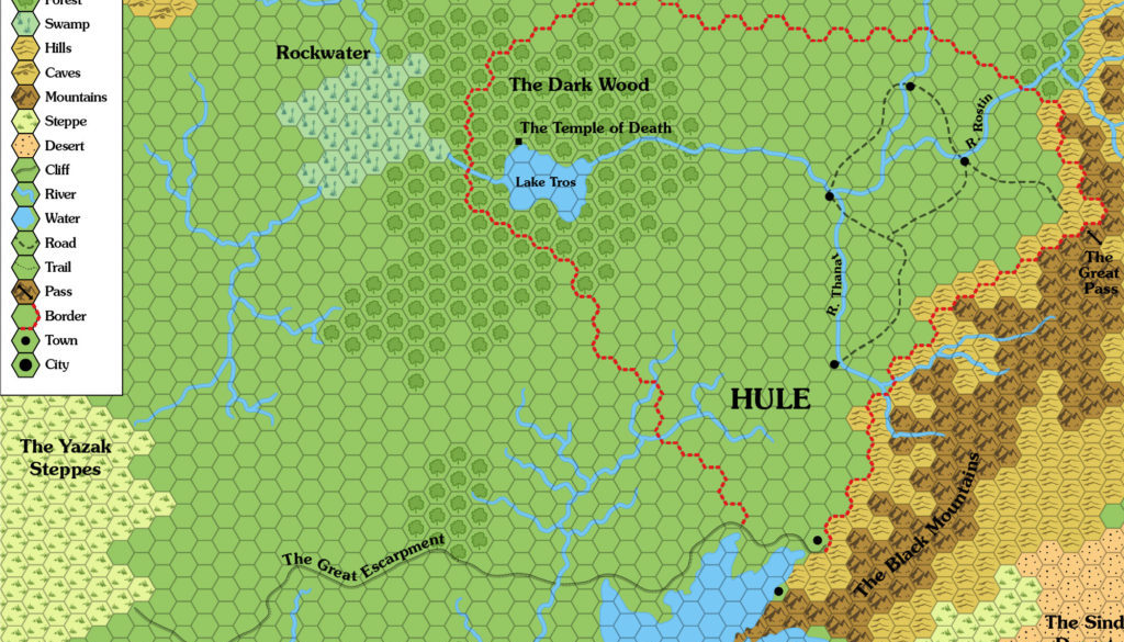 Map of Hule, based on the map from X5.