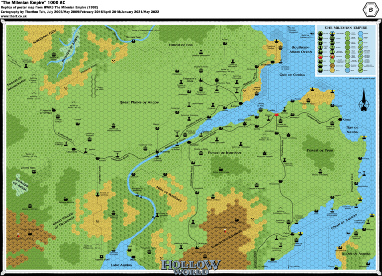 HWR3 Milenian Empire, 8 miles per hex | Atlas of Mystara