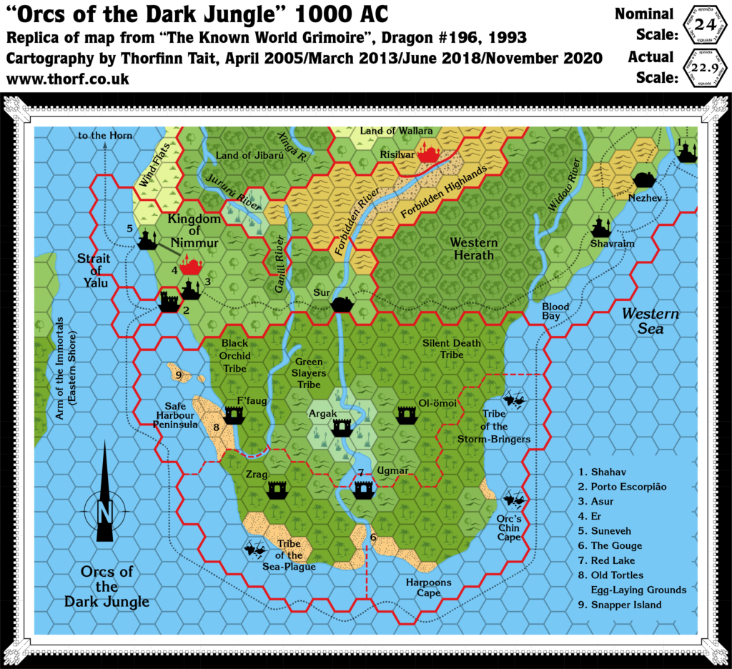 Dragon 196 Orc's Head Peninsula, 24 mph | Atlas of Mystara