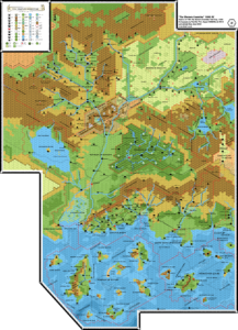 TM1 The Western Countries, 8 miles per hex | Atlas of Mystara