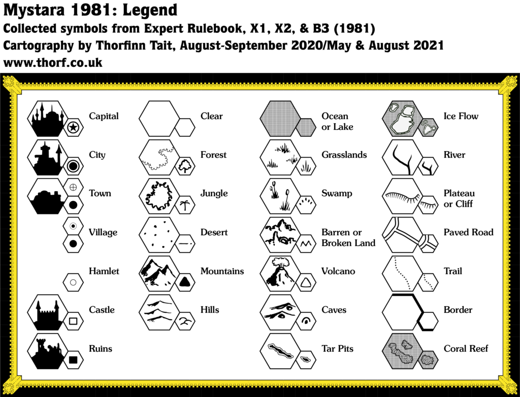 Mystara 1981 Legend (black and white)