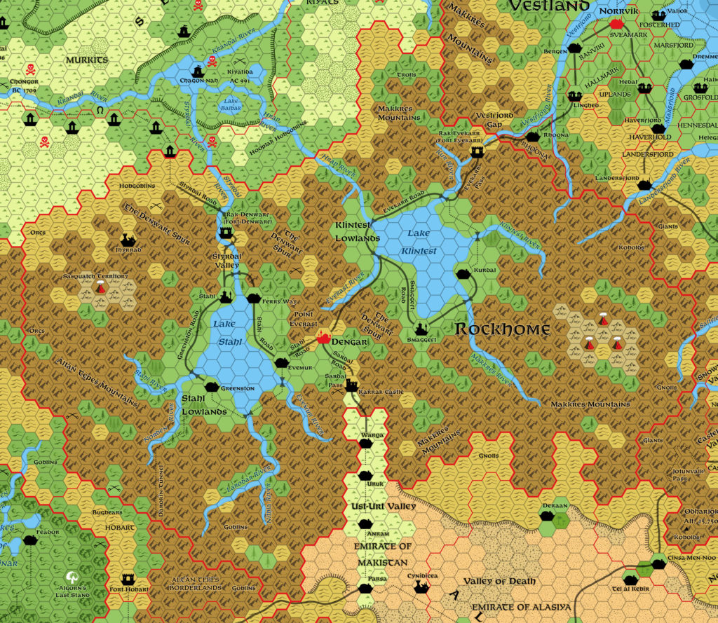 Rockhome, 8 miles per hex