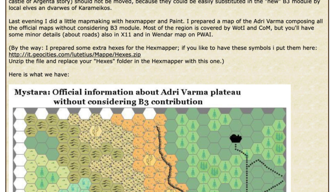 Adri Varma plateau — A recreation of the Wizards of the Coast Mystara Message Board thread, with restored links and images.