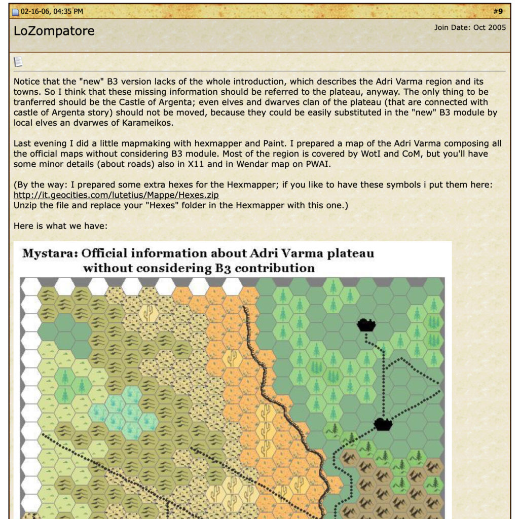 Adri Varma plateau — A recreation of the Wizards of the Coast Mystara Message Board thread, with restored links and images.