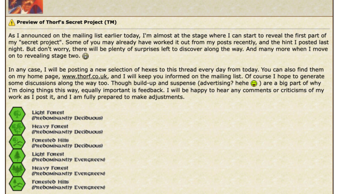 Preview of Thorf's Secret Project (TM) — A recreation of the Wizards of the Coast Mystara Message Board thread, with restored links and images.