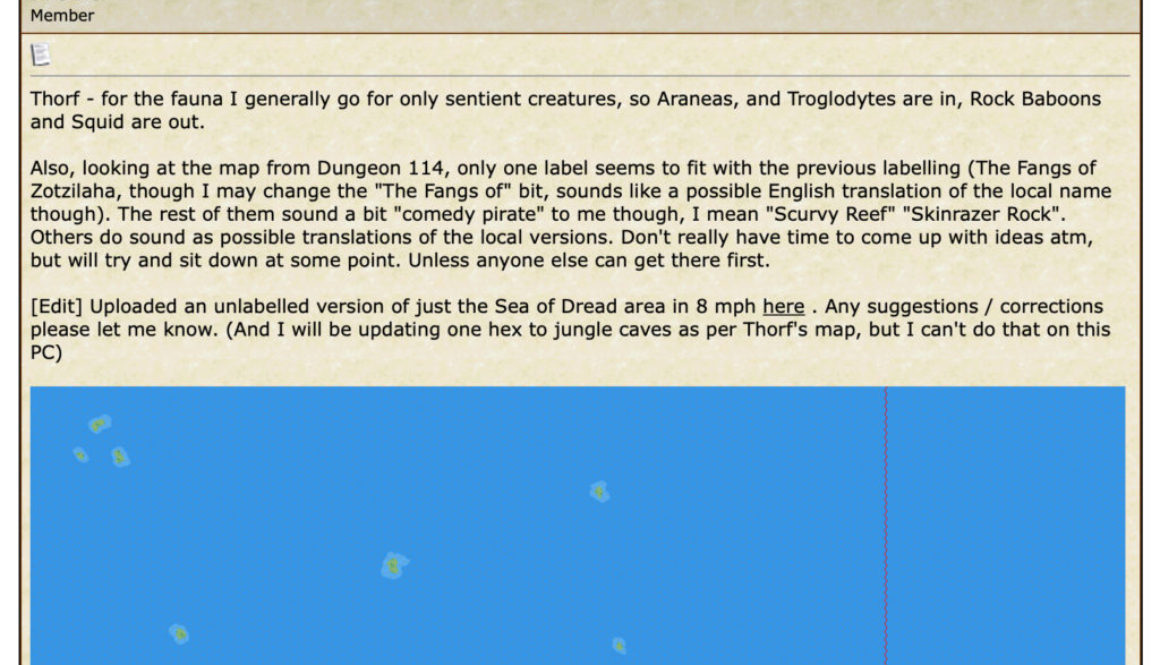 Thanegioth Archipelago Project — A recreation of the Wizards of the Coast Mystara Message Board thread, with restored links and images.