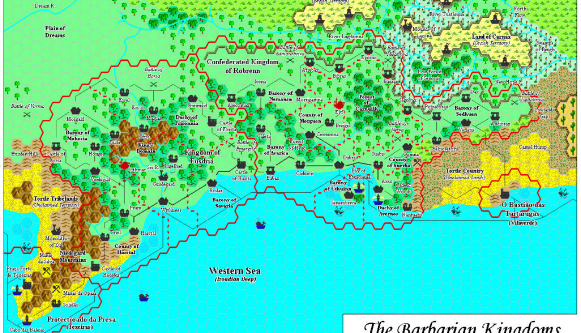 The Barbarian Kingdoms, 8 miles per hex by Adamantyr, February 2000