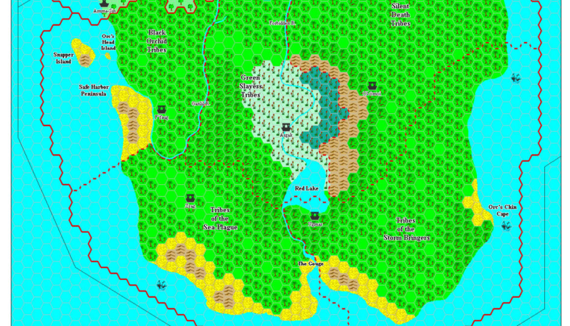 The Orc’s Head Peninsula, 8 miles per hex by Adamantyr, July 2001