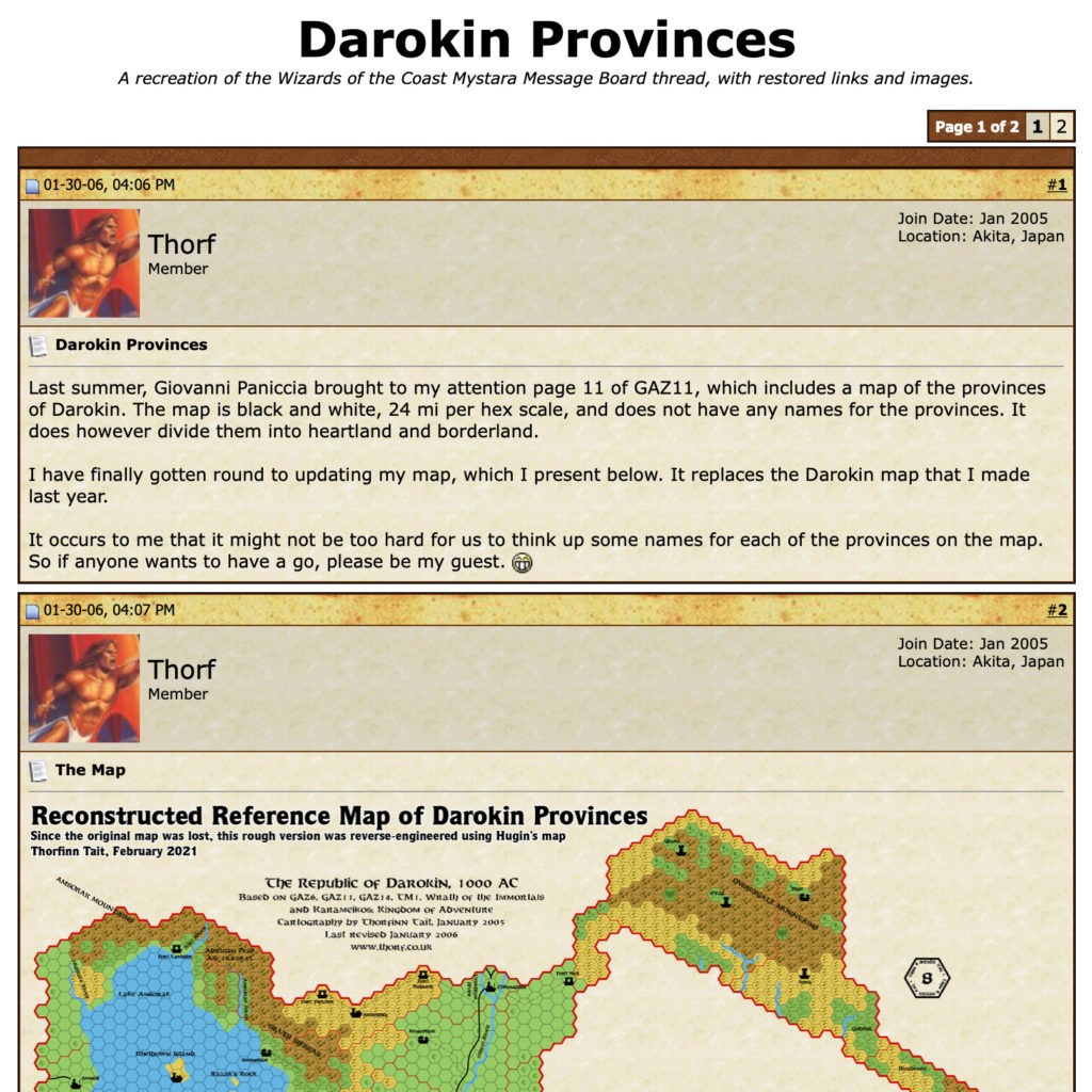 Darokin Provinces — A recreation of the Wizards of the Coast Mystara Message Board thread, with restored links and images.