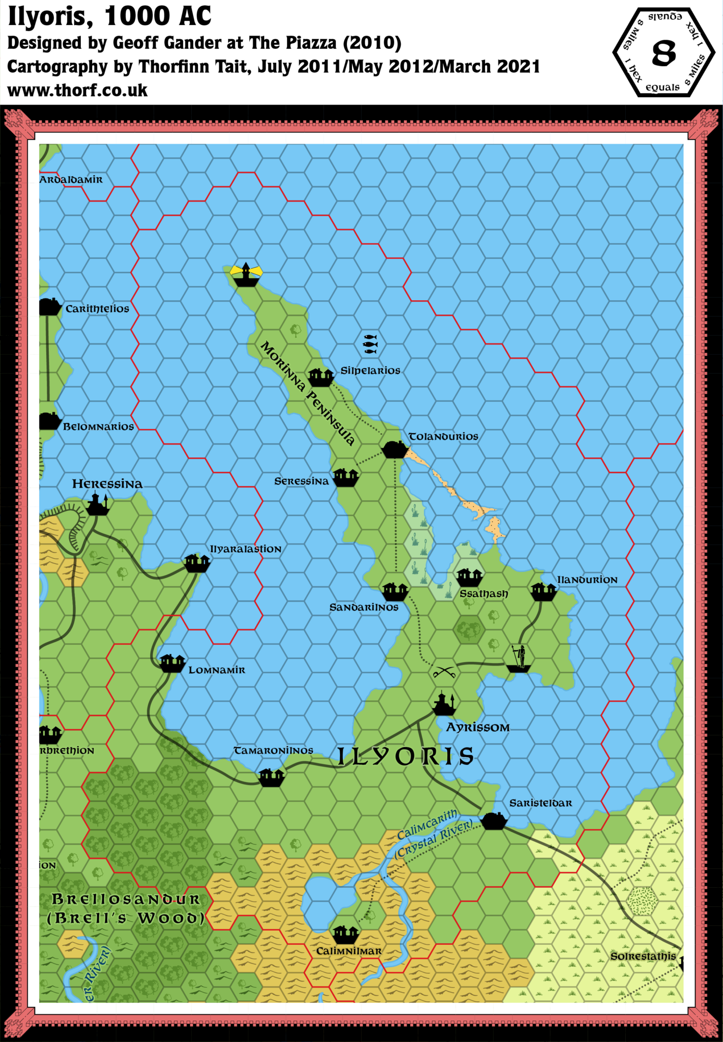 Geoff’s Ilyoris, 8 miles per hex | Atlas of Mystara