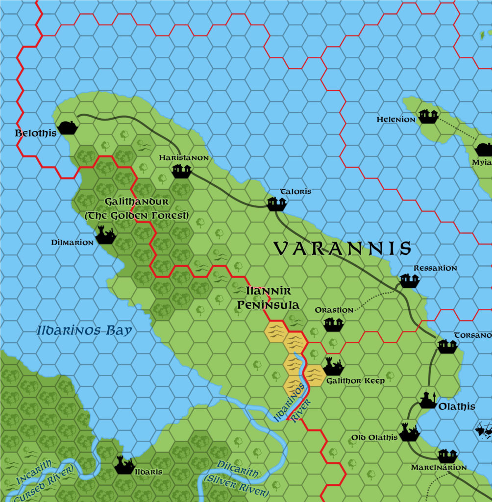 Replica of Geoff Gander’s Varannis, 8 miles per hex, March 2021