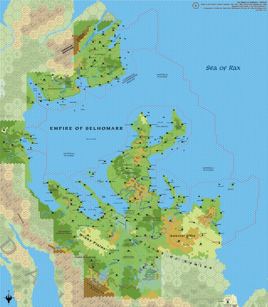 Replica of Geoff Gander’s Selhomarr, 8 miles per hex, March 2021