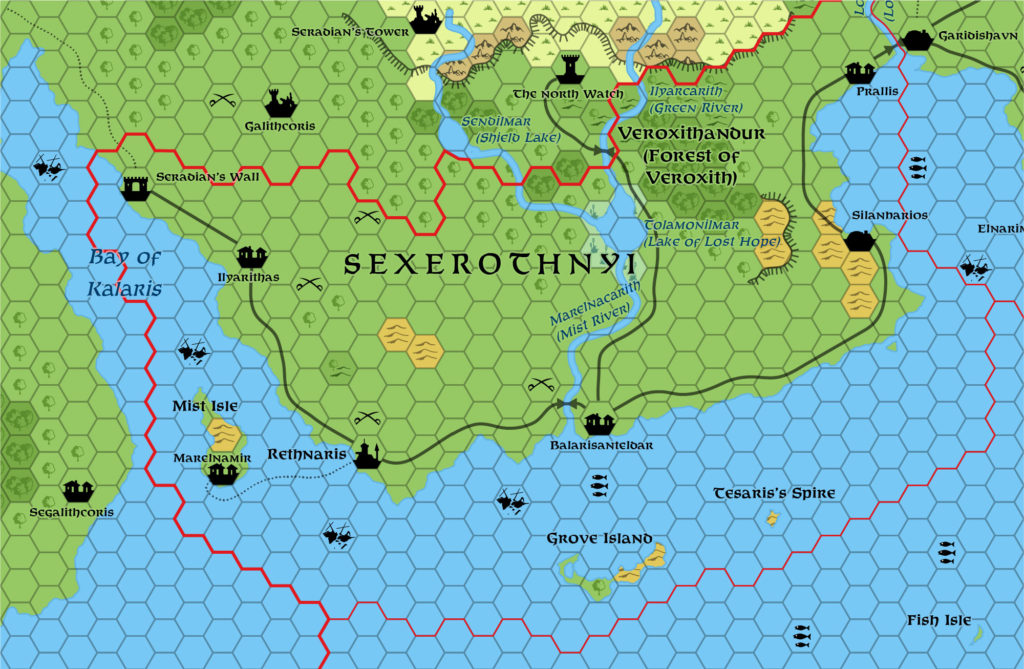 Replica of Geoff Gander’s Sexerothnyi, 8 miles per hex, March 2021