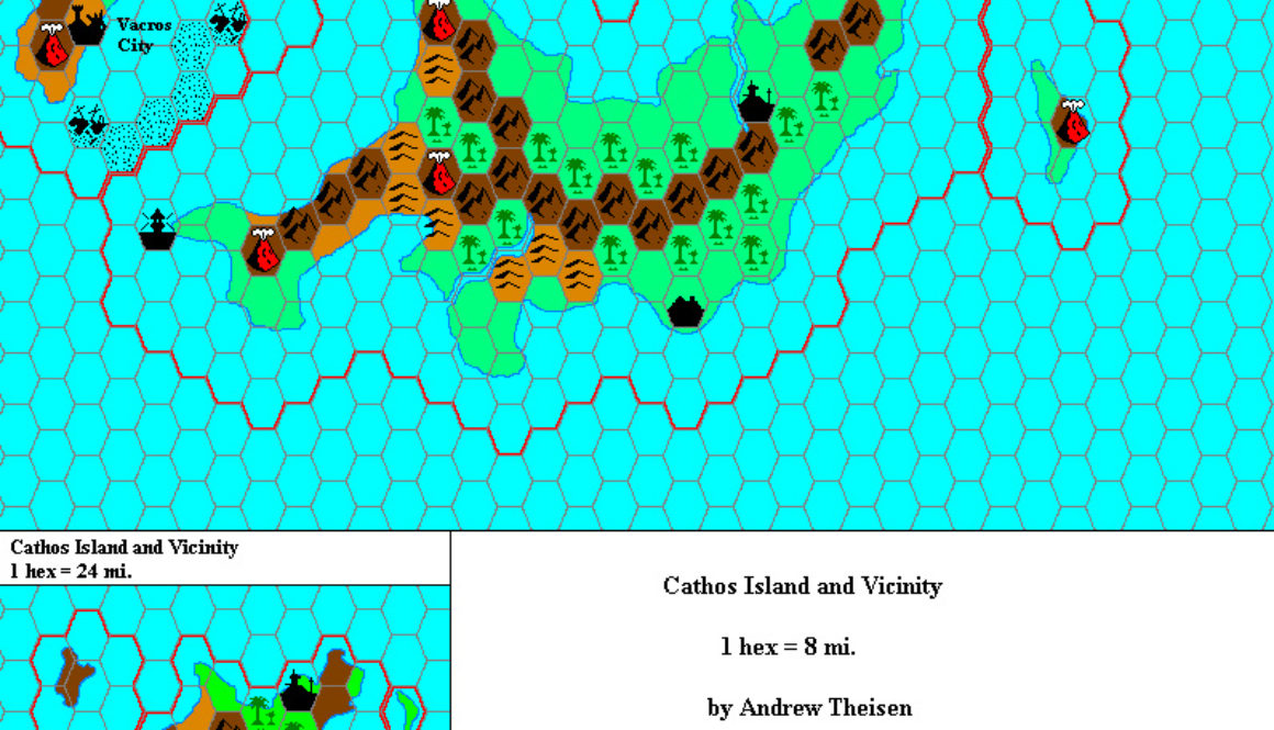 Cathos and Vicinity (option 2), 8 miles per hex by Andrew Theisen, July 1999