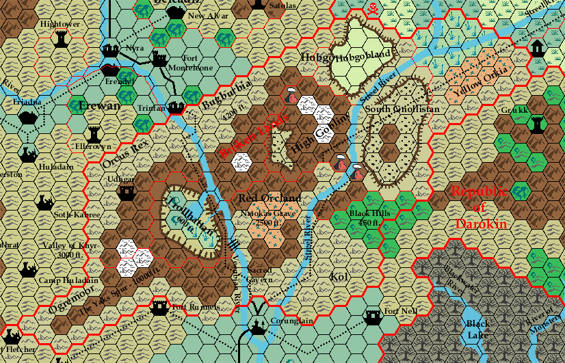 The Broken Lands, 8 miles per hex by Ricardo Matheus, September-October 2000
