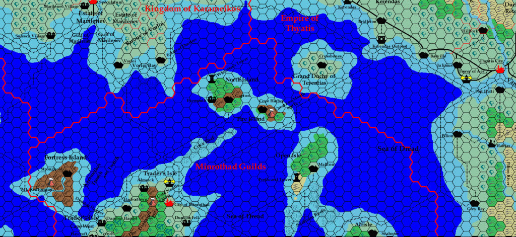 Minrothad, 8 miles per hex by Ricardo Matheus, February & July 2001, October 2002