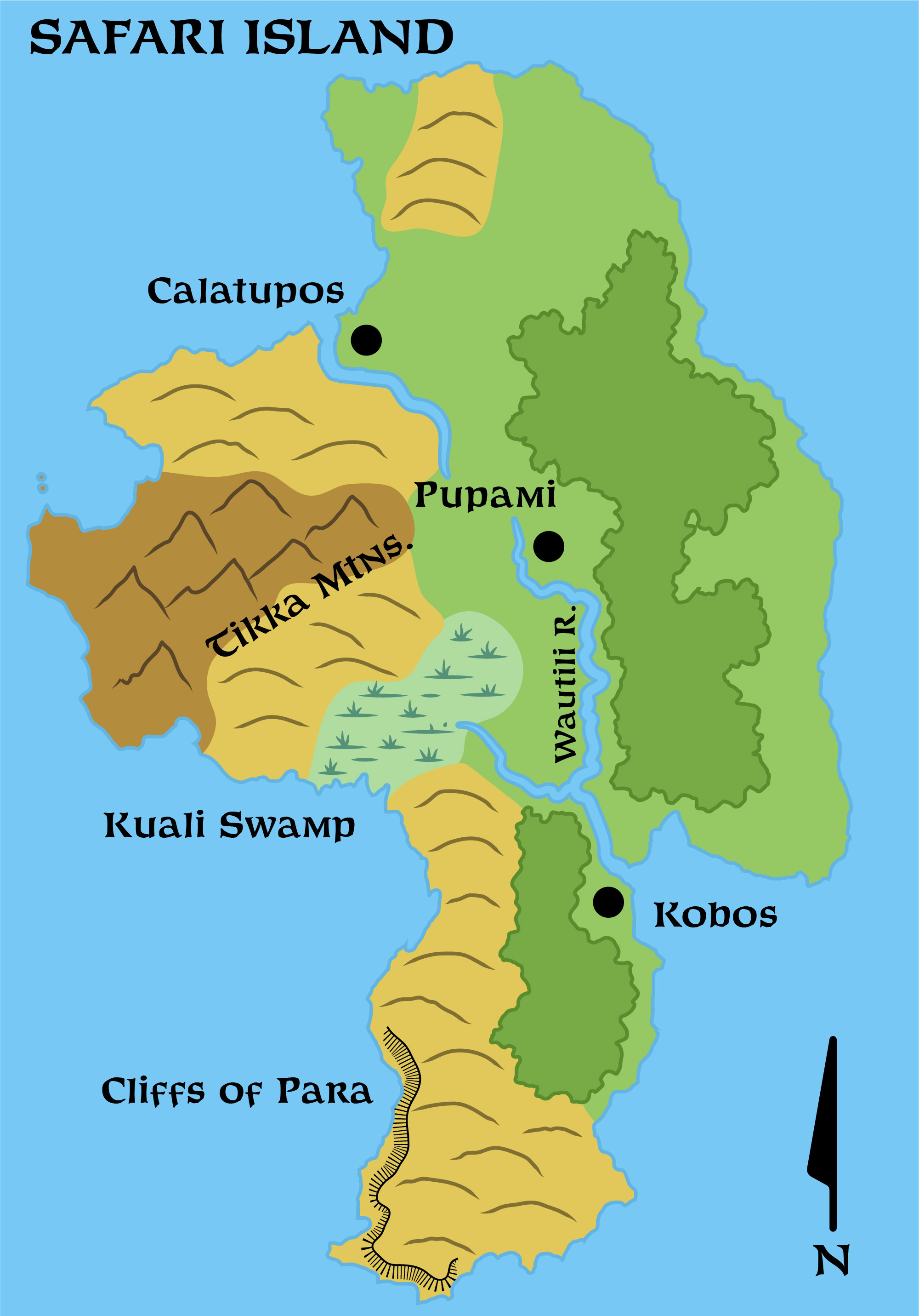 Colourised replica of GAZ4’s map of Safari Island