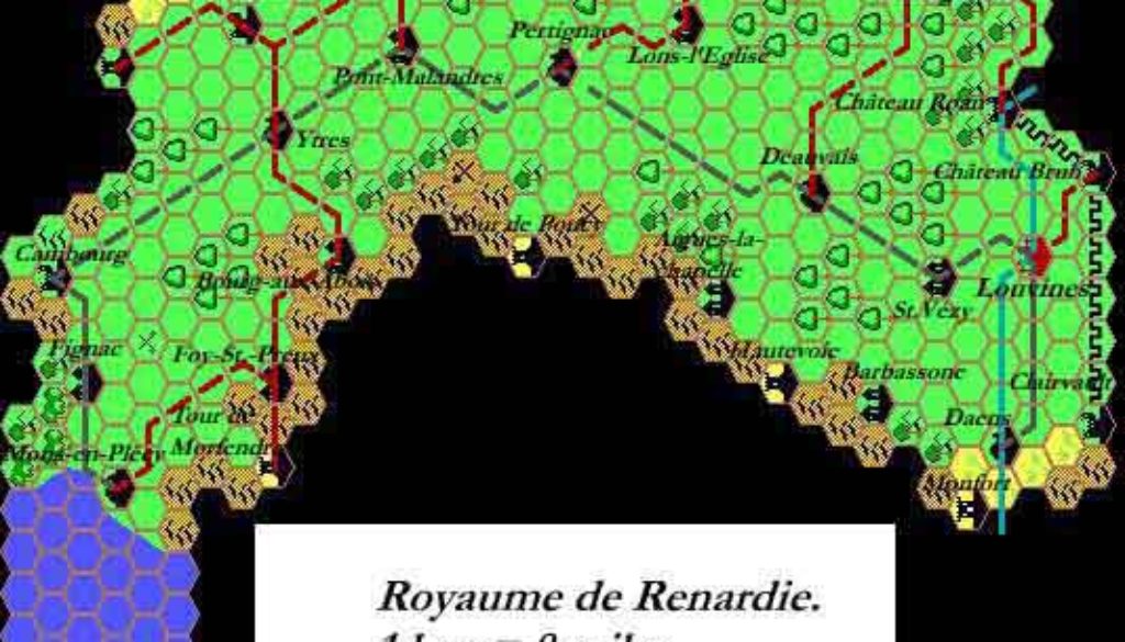 Royaume de Renardie, 8 miles per hex by Thibault Sarlat, June 1999
