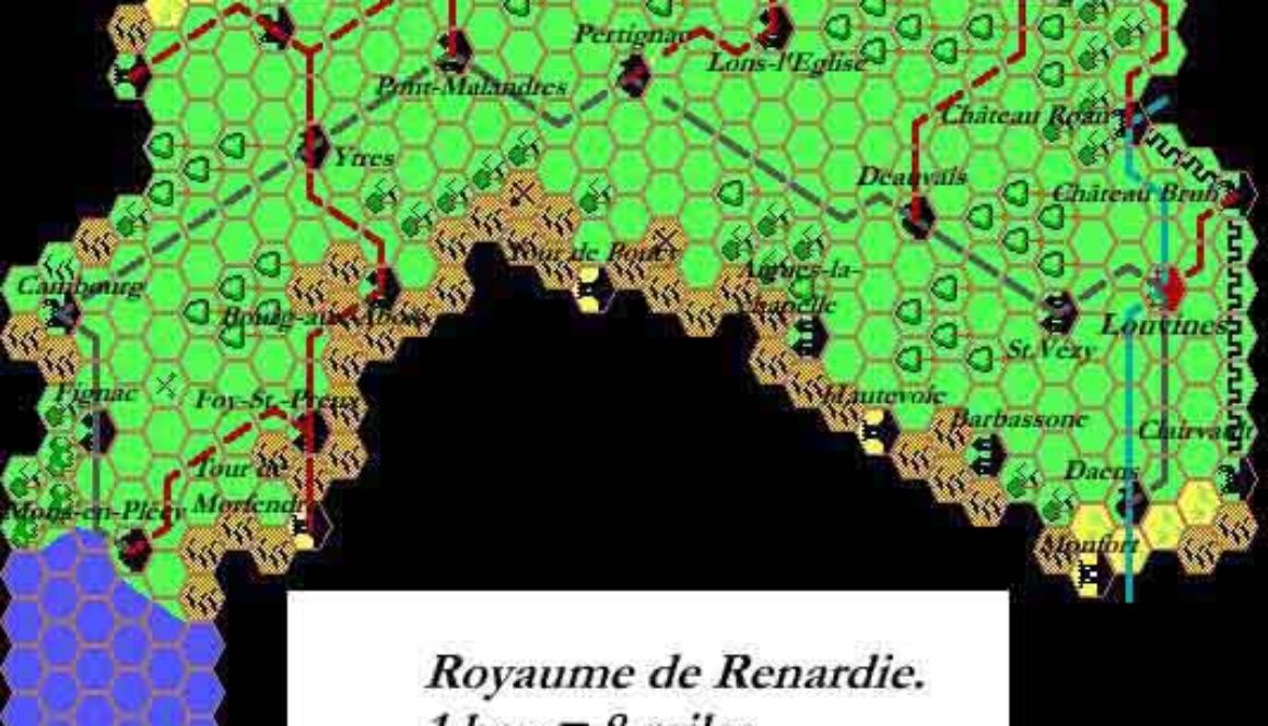 Royaume de Renardie, 8 miles per hex by Thibault Sarlat, June 1999