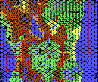 X8 Sea of Dread, 24 miles per hex | Atlas of Mystara