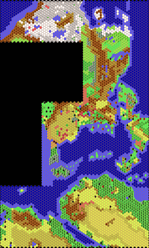 Brun area, 72 miles per hex by Thibault Sarlat, August 1999