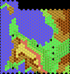 Thibault’s Mystara, 72 miles / hex 1998 | Atlas of Mystara