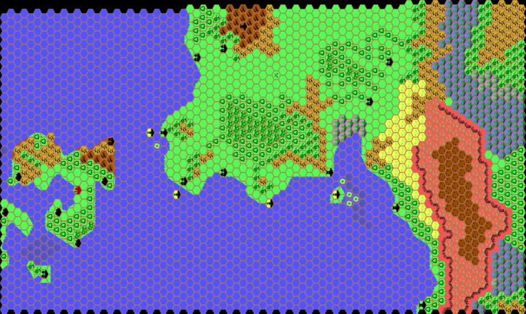 Thibault’s Isle of Dawn, 8 mi / hex 1998 | Atlas of Mystara