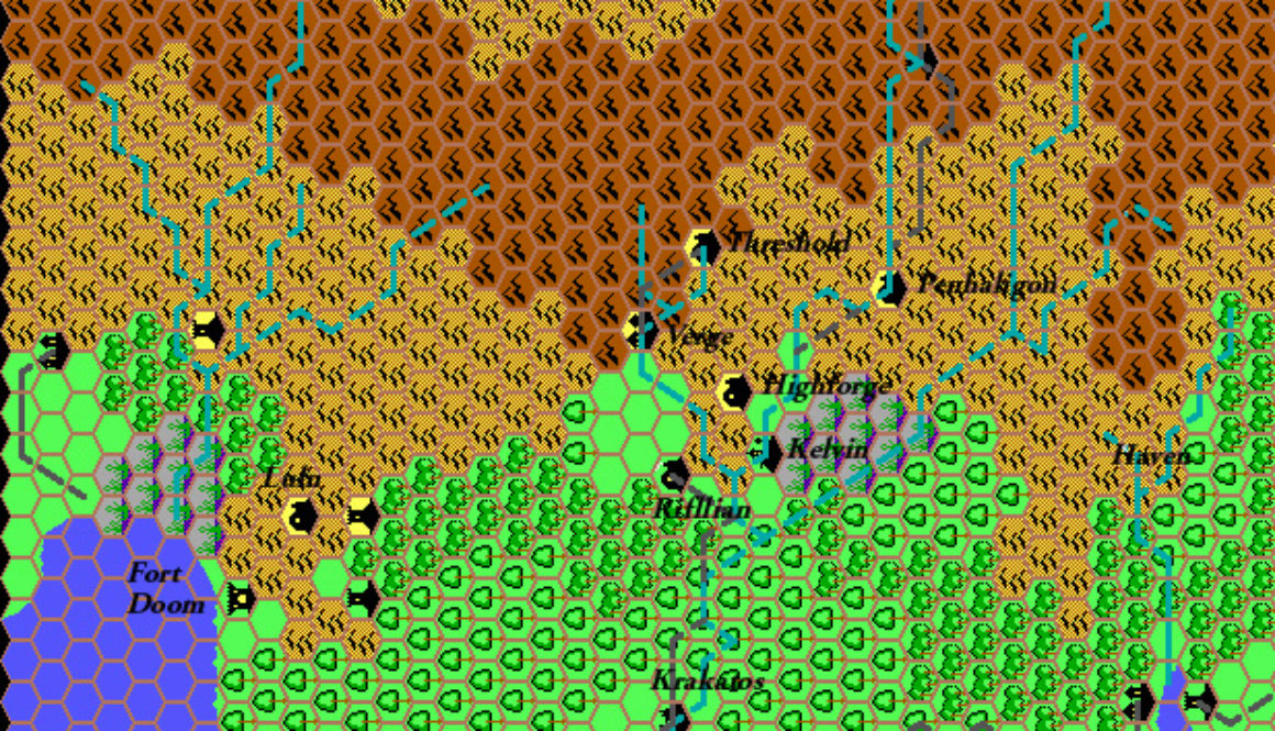 Grand Duchy of Karameikos, 8 miles per hex by Thibault Sarlat, August 1999 (Restored by Thorfinn Tait, July 2021)