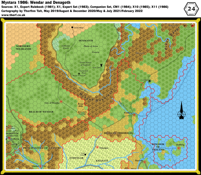 Wendar and Denagoth, 24 mph (1986) | Atlas of Mystara