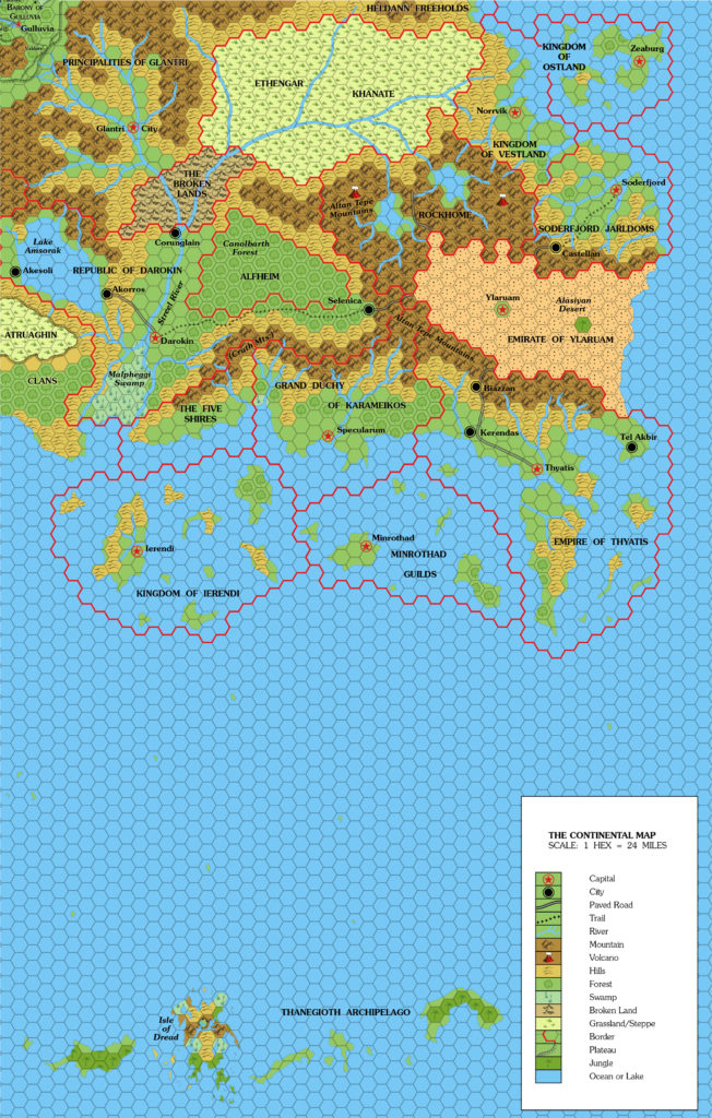 Known World, 24 miles per hex (1981)