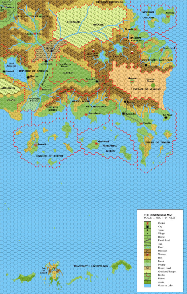 Known World, 24 miles per hex (1982)