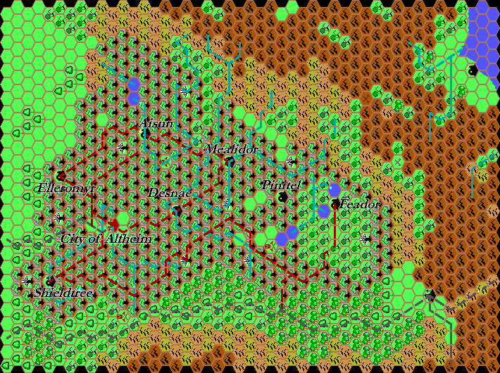 Kingdom of Alfheim, 8 miles per hex by Thibault Sarlat, August 1999 (Restored by Thorfinn Tait, August 2021)