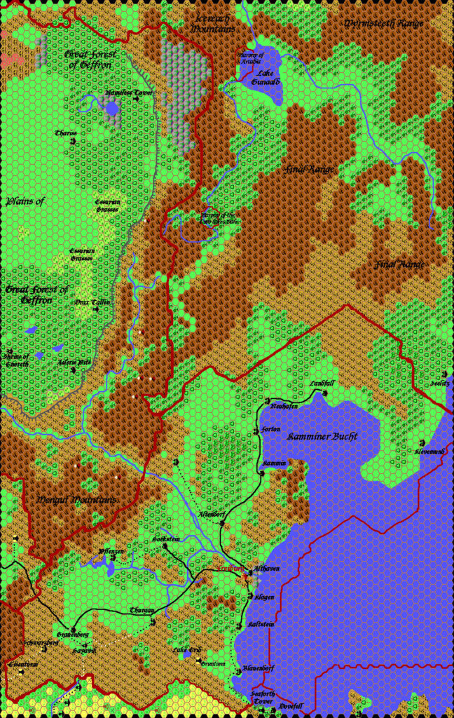 Heldann, 8 miles per hex by Thibault Sarlat, March 2000