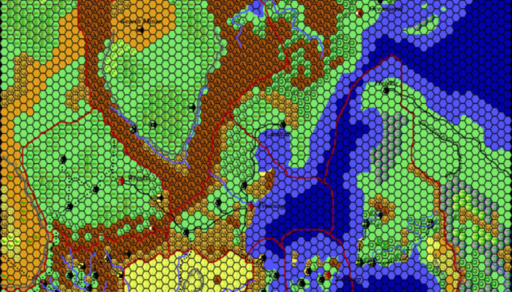 The Known World, 24 miles per hex by Thibault Sarlat, June 2001 (final version)