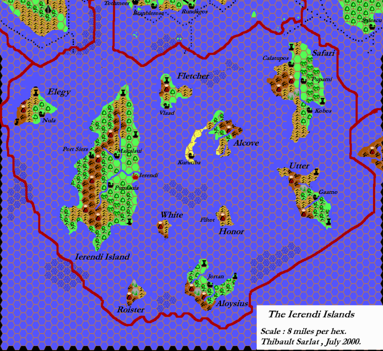 Thibault’s Ierendi, 8 miles per hex | Atlas of Mystara