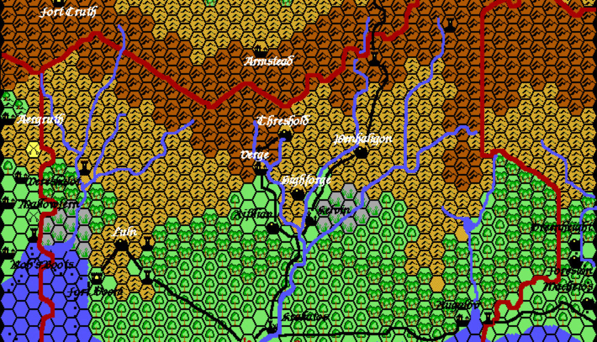 The Grand Duchy of Karameikos, 8 miles per hex by Thibault Sarlat, May 2004