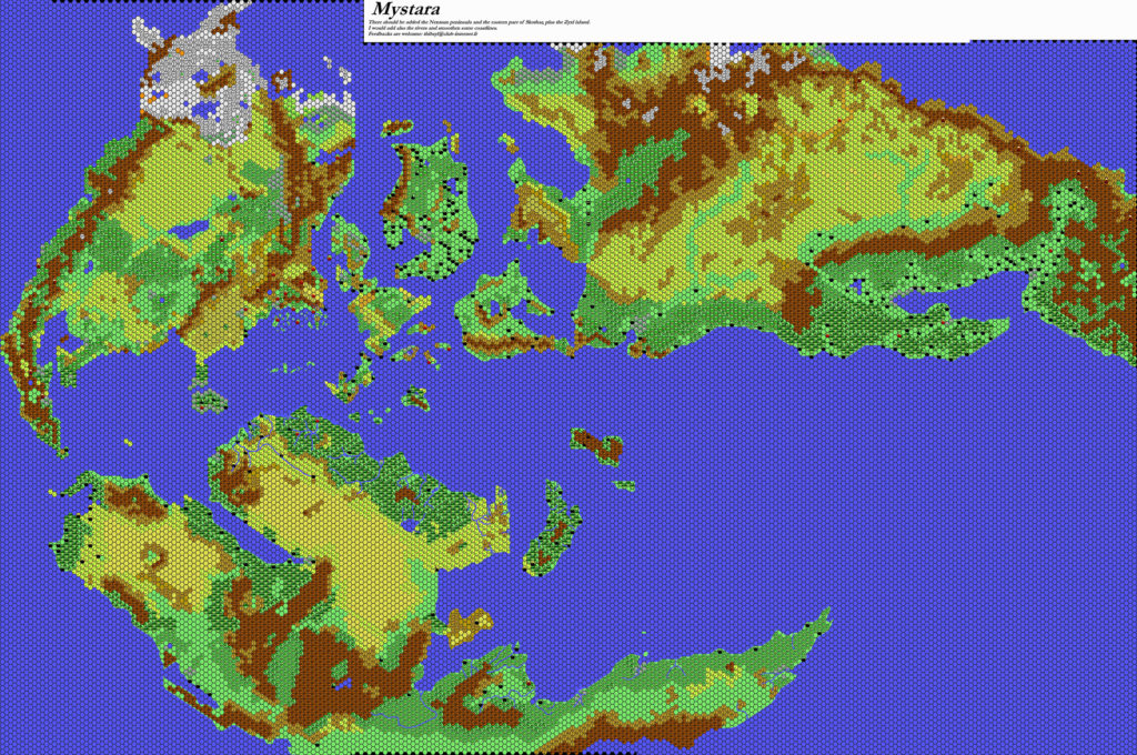 Mystara, 72 miles per hex by Thibault Sarlat, November 2000