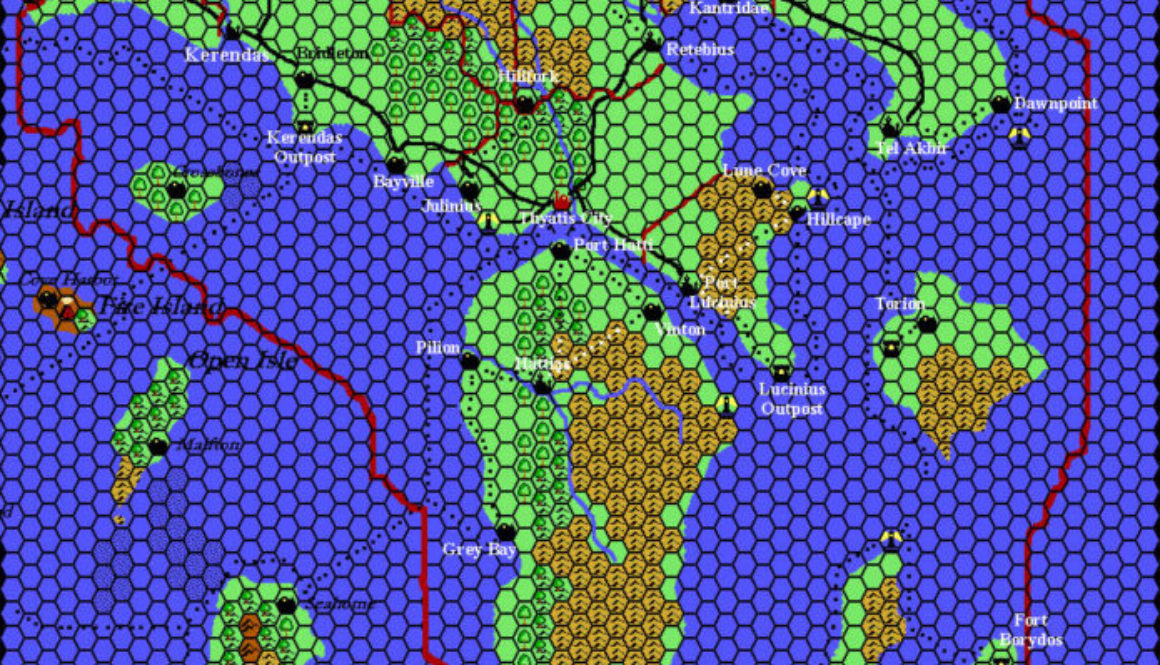 The Empire of Thyatis, 8 miles per hex by Thibault Sarlat, May 2001